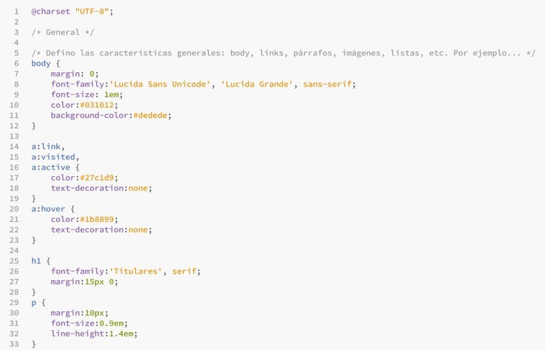 Hoja de estilo CSS